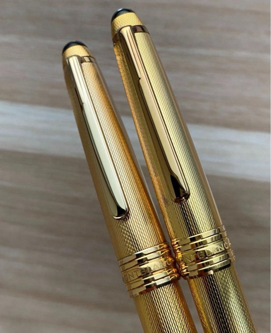 2本　美品 モンブラン ソリテール ゴールドプレート ボールペンとシャーペン