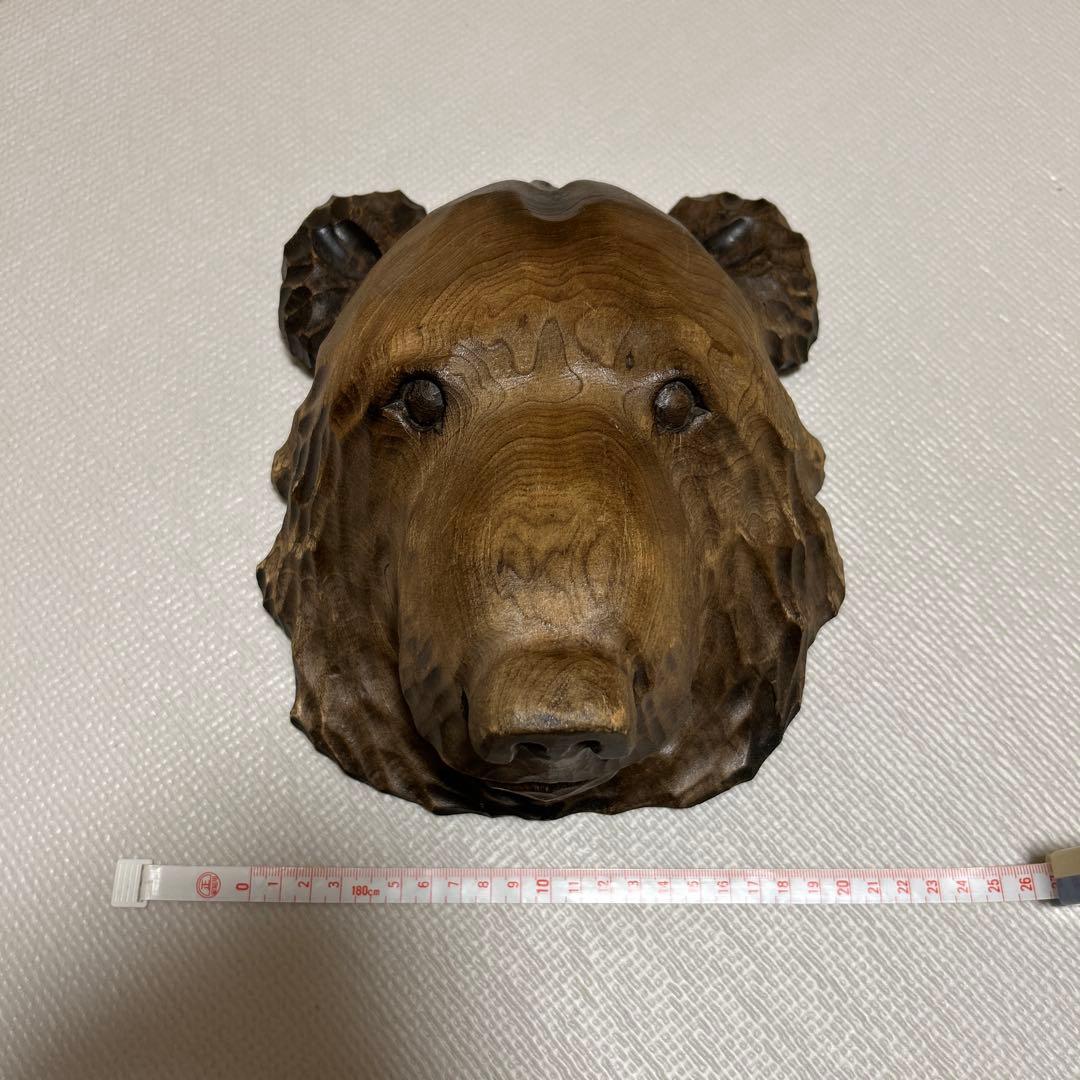 みきおさんの熊　伊藤幹男　木彫りのくま　熊　民藝品　アイヌ　熊のマスク