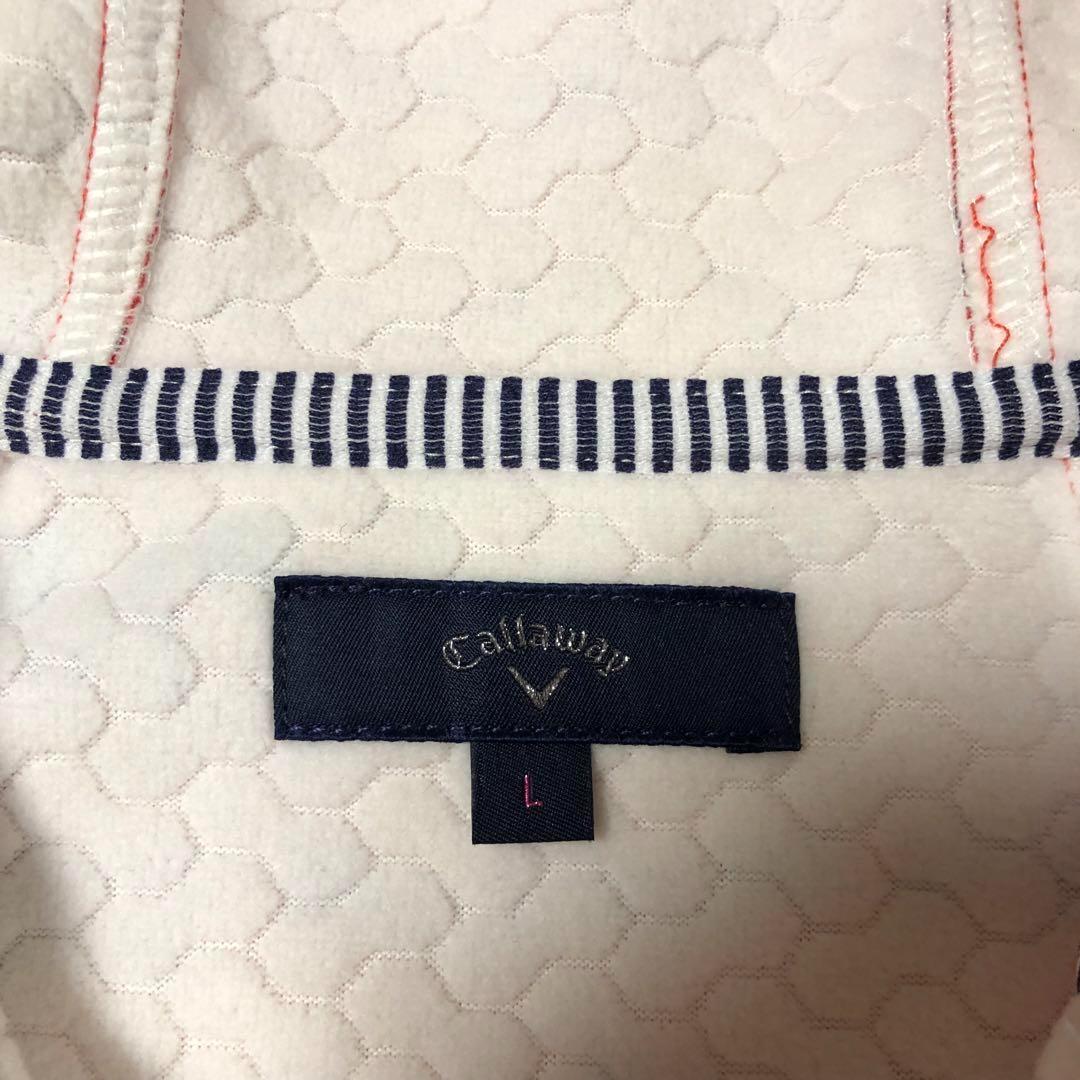 キャロウェイ ダブルジップ ボンディング パーカー 裏起毛 レッド 総柄 L