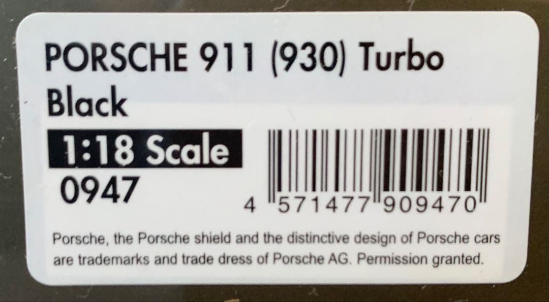 ミニカー IG0947 1/18 PORSCHE 911 (930) Turbo
