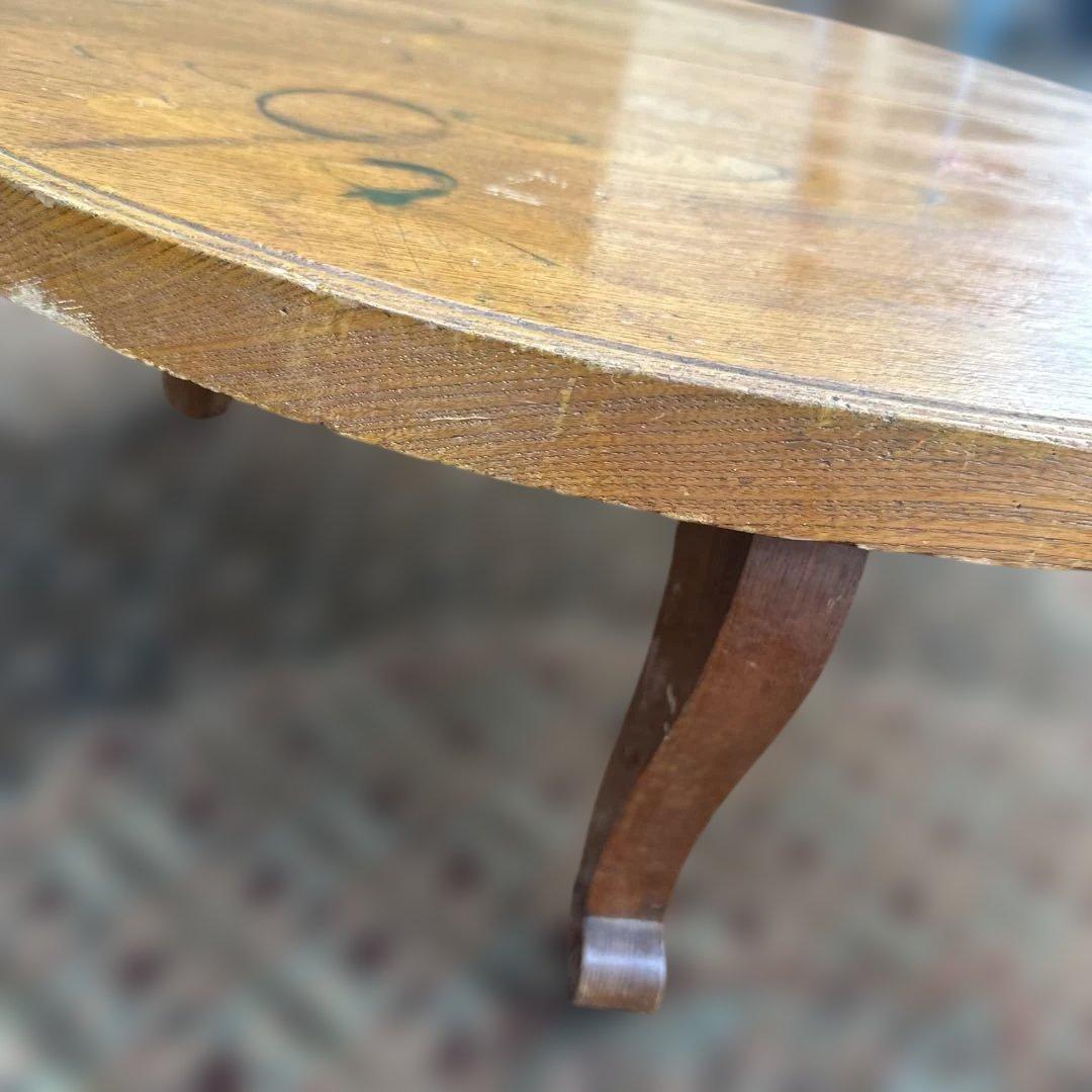 最終お値下げ‼️ヴィンテージ　希少品　猫脚　ちゃぶ台❗️木製円形テーブル