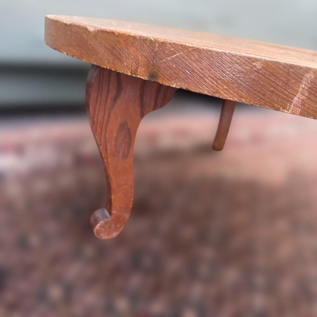 最終お値下げ‼️ヴィンテージ　希少品　猫脚　ちゃぶ台❗️木製円形テーブル