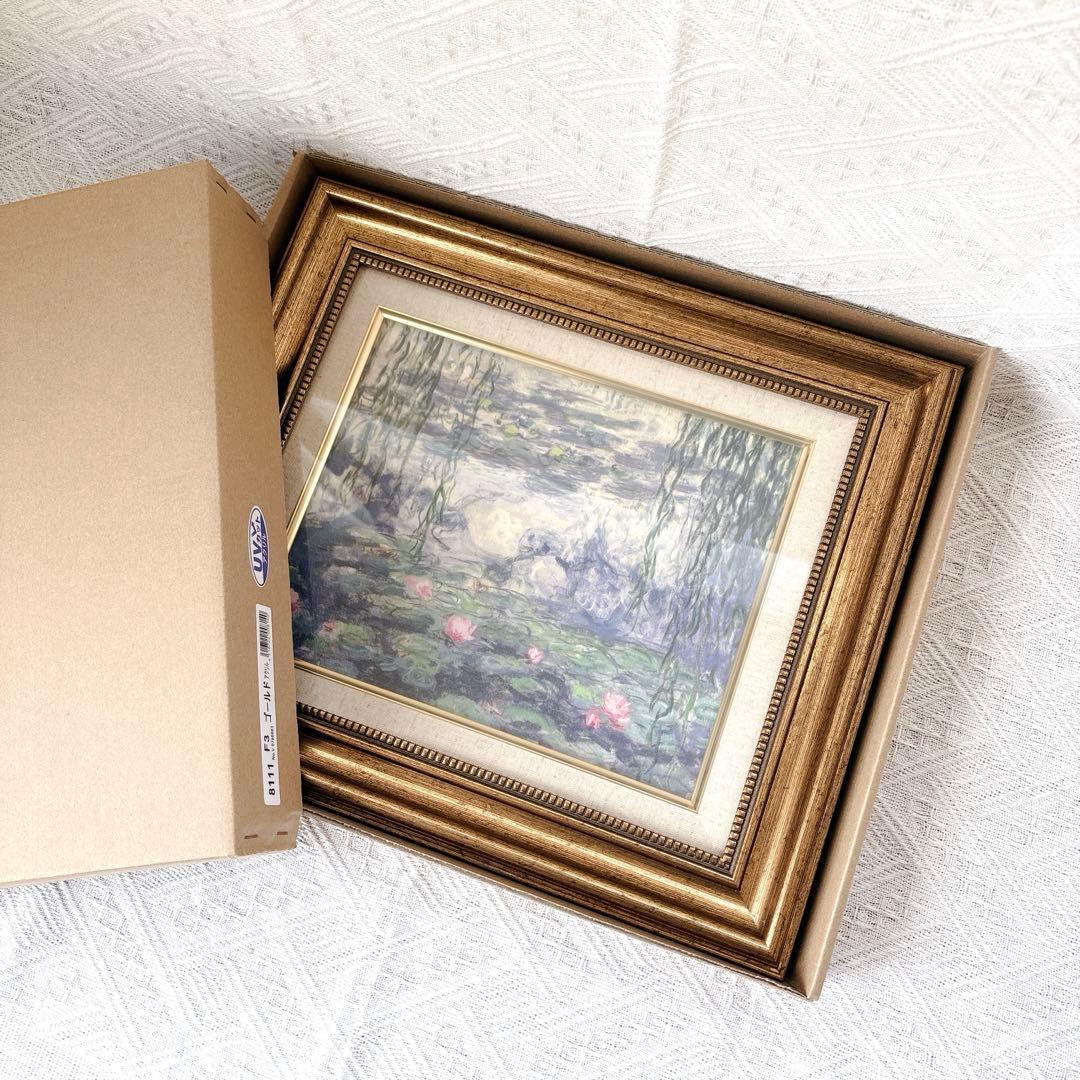 モネ　睡蓮のとき　キャンバス　額入り　★新品
