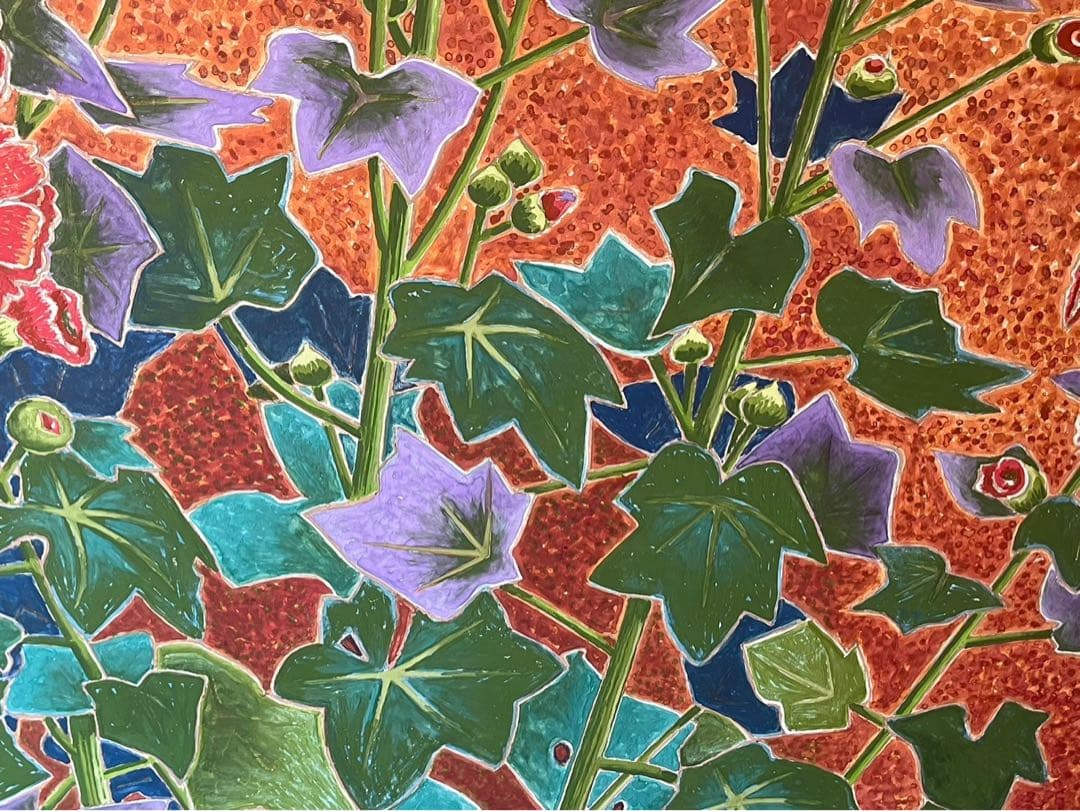 吉田和雄 立葵 絵画 額縁 アルミ 組立式 アート インテリア