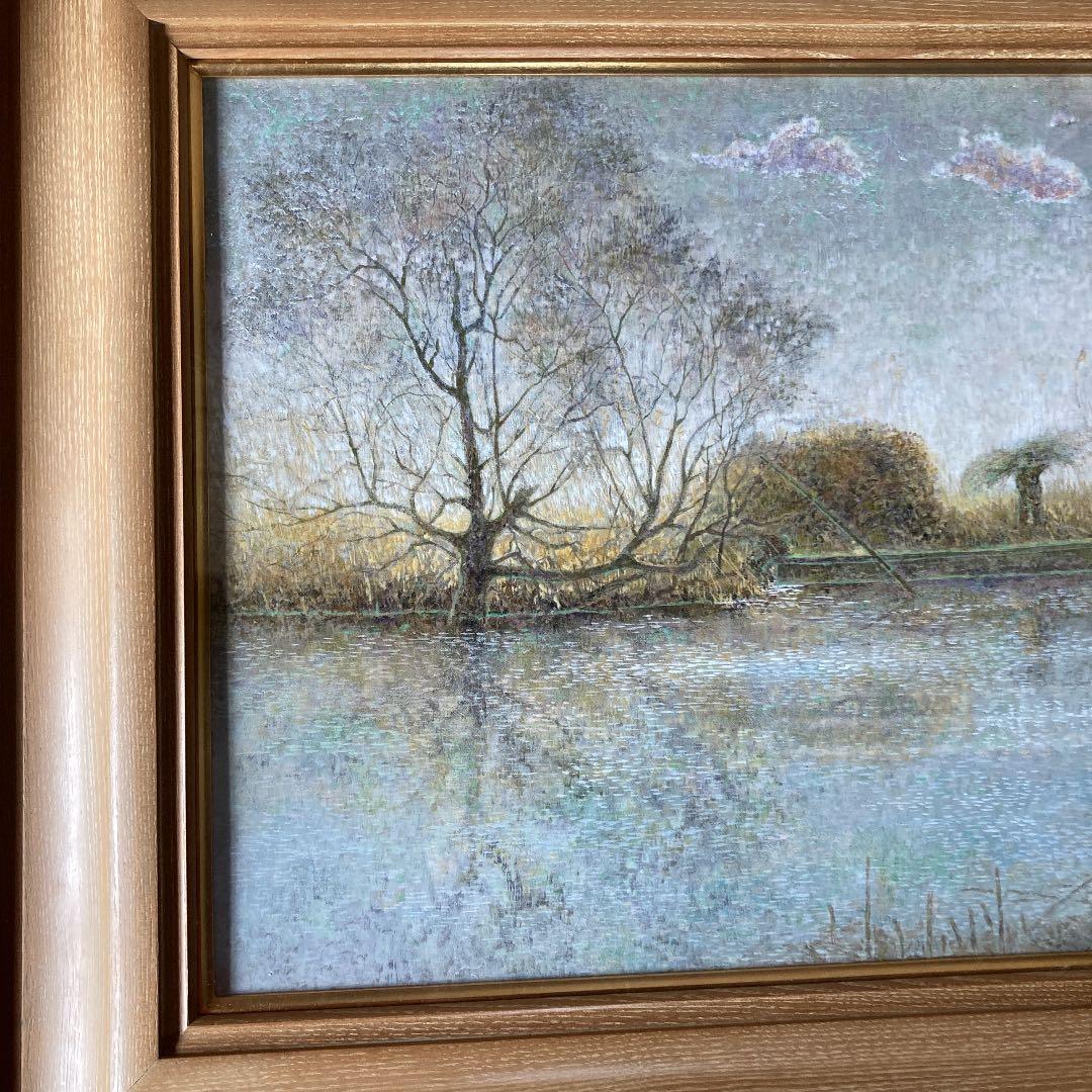 中出信昭 日本画　  タイトル　『冬日』　真作