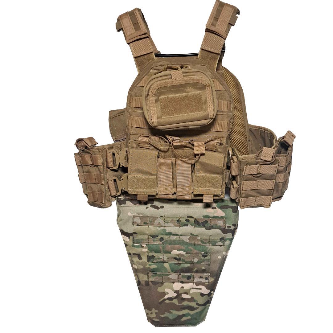 A プレキャリ用 実プレート入りグローインアーマー マルチカム迷彩 NIJ 3A