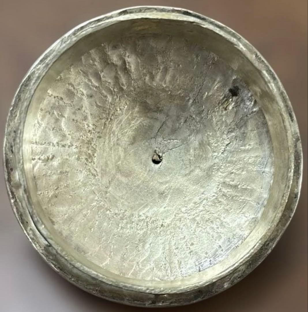 錫製 彫刻文様 水注 急須型 蓋付き 420g 伝統工芸 古道具