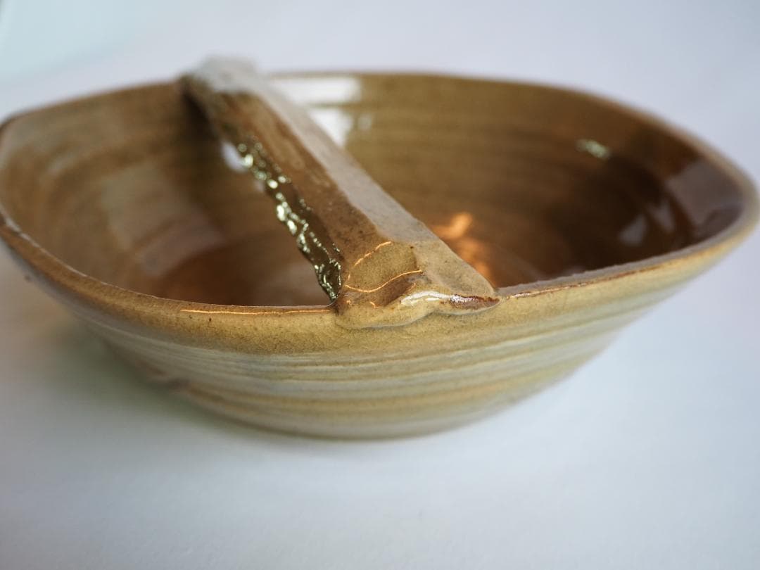 楽山焼（出雲焼）9代長岡住右衛門空味造『刷毛目平水指』（共箱）