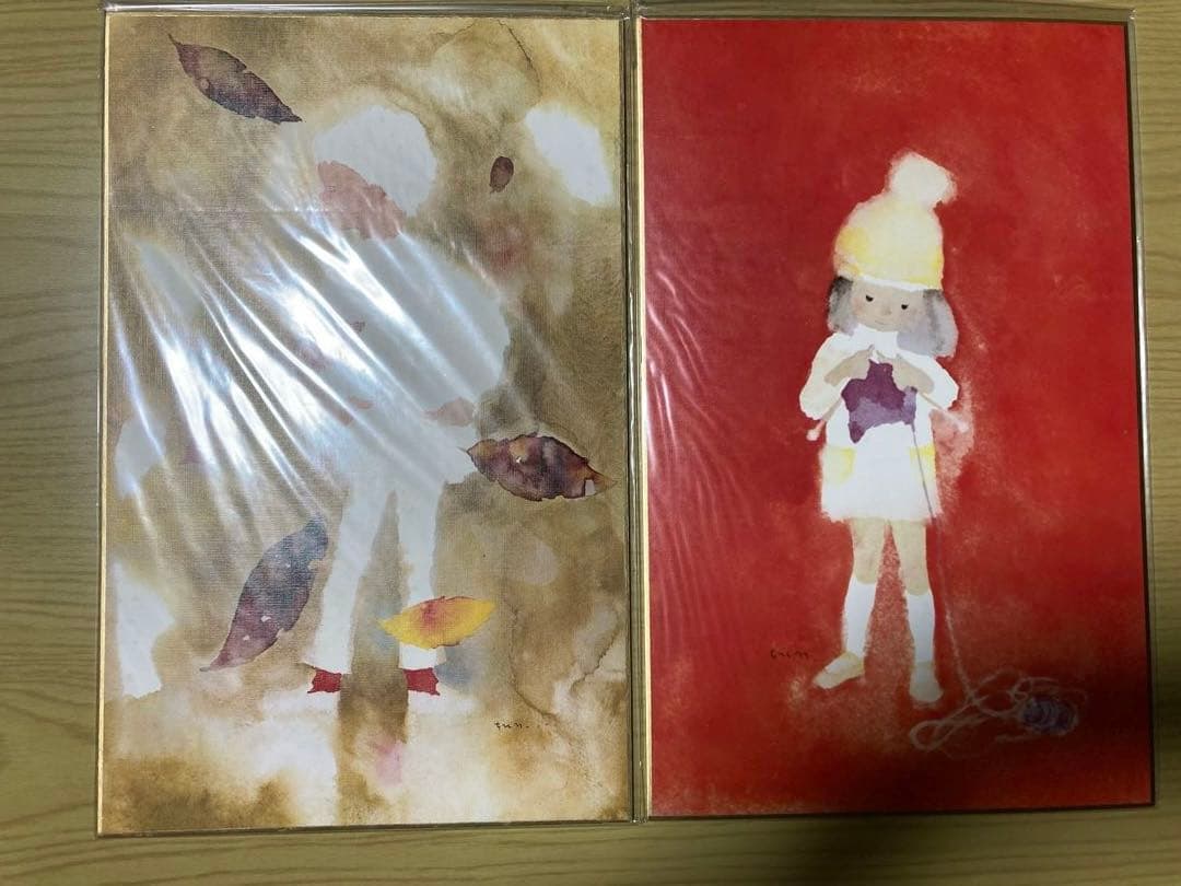 『いわさきちひろのせかい』他 色紙28枚 本１冊【おまけ】専用額