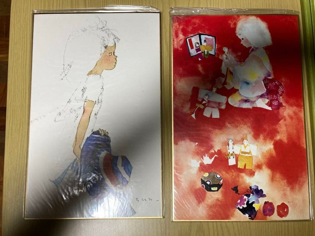 『いわさきちひろのせかい』他 色紙28枚 本１冊【おまけ】専用額