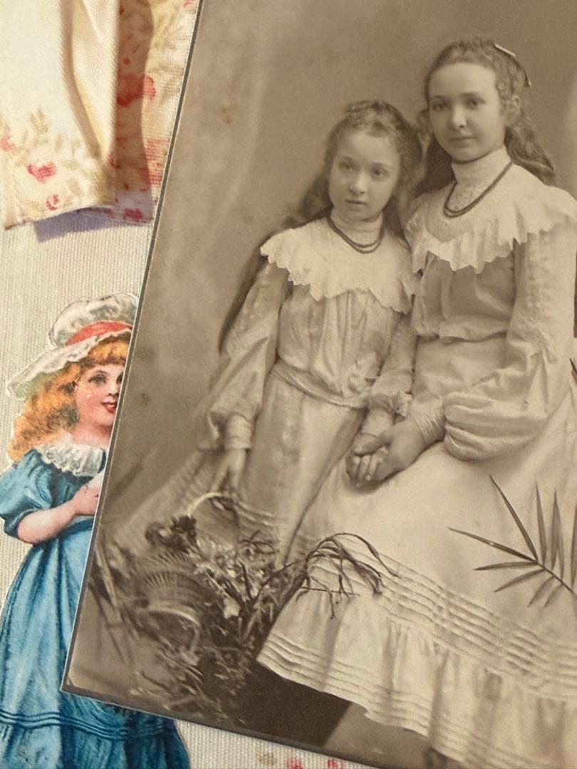 アンティーク　カルト・ド・ヴィジット　＊美しい少女達＊アンティーク　ポストカード