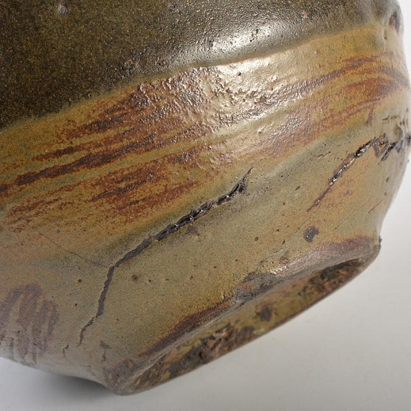 朝鮮美術　李朝　黒高麗　碗口瓶　C　R7411