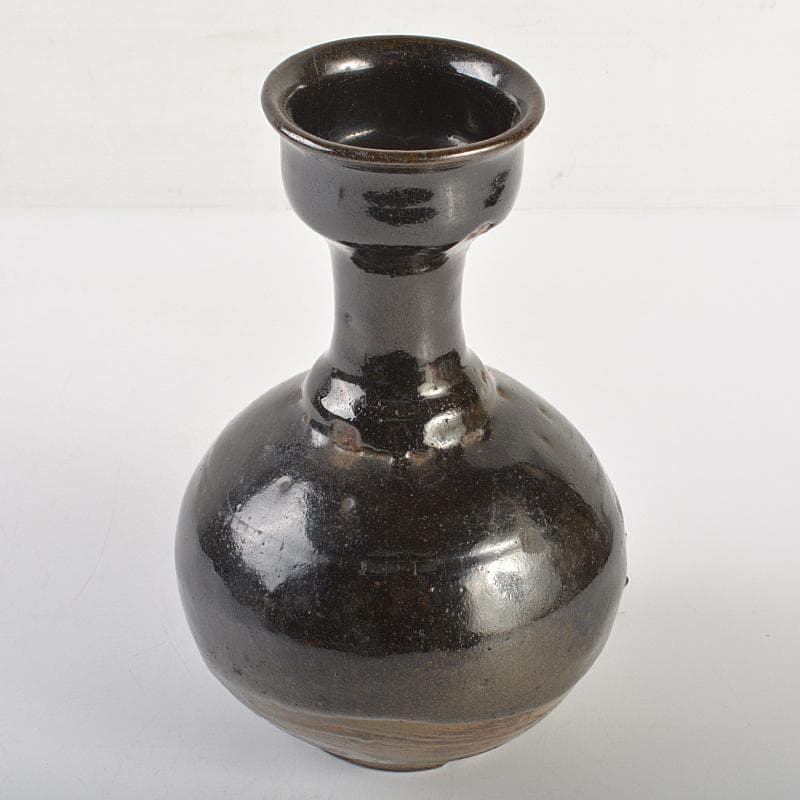 朝鮮美術　李朝　黒高麗　碗口瓶　C　R7411