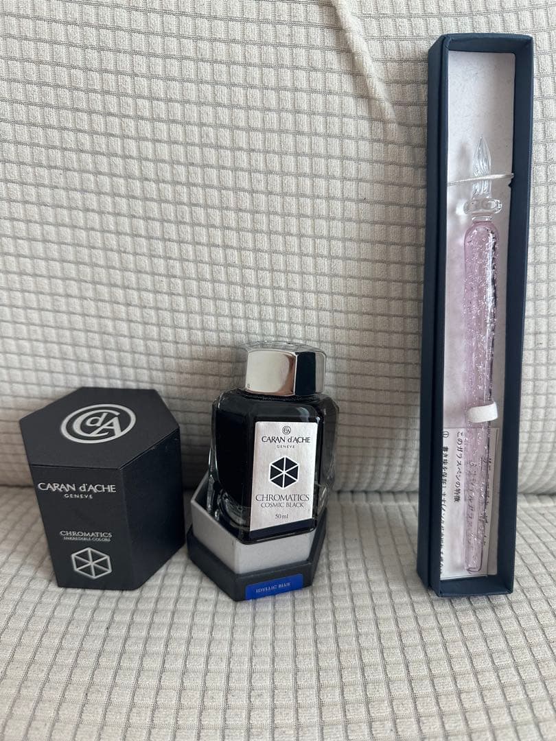 CARAN D'ACHE CHROMATICS インク 50ml +ガラスペン