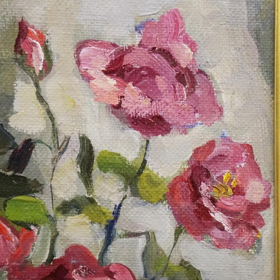 ナワシナ・クランジェフスカヤ『白い花瓶のばら』 8号 静物画 油彩 油絵 絵画