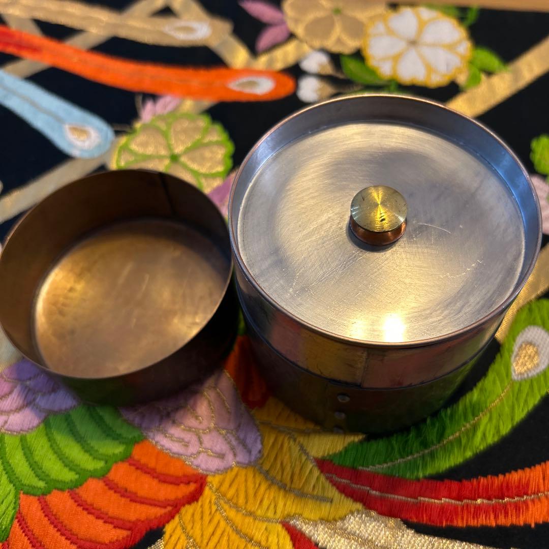 芳燕堂　茶筒　鎚起銅器　燕産