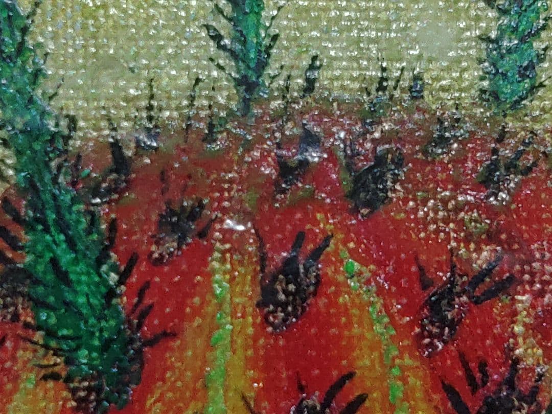 幸福のサボテン　生命エネルギー　佐藤正二朗作　油彩画　かわいいサボテン　幸せ