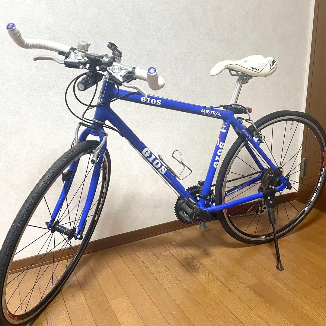 【引き取り限定】GIOS MISTRAL クロスバイク 青　室内保管　付属品多数