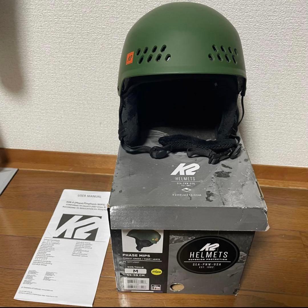 未使用　K2 PHASE グリーンヘルメット　MIPS
