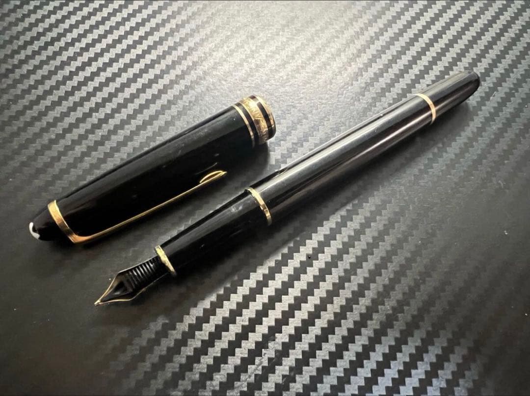 モンブラン 144 万年筆 M 中字 中白 ブラック 14金ニブ 後期モデル