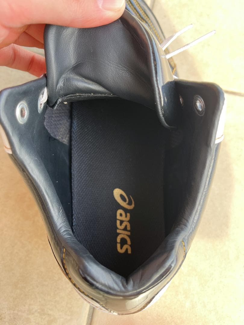 アシックス ブラック×ゴールド 野球 スパイク ゴールドステージ ミッドカット