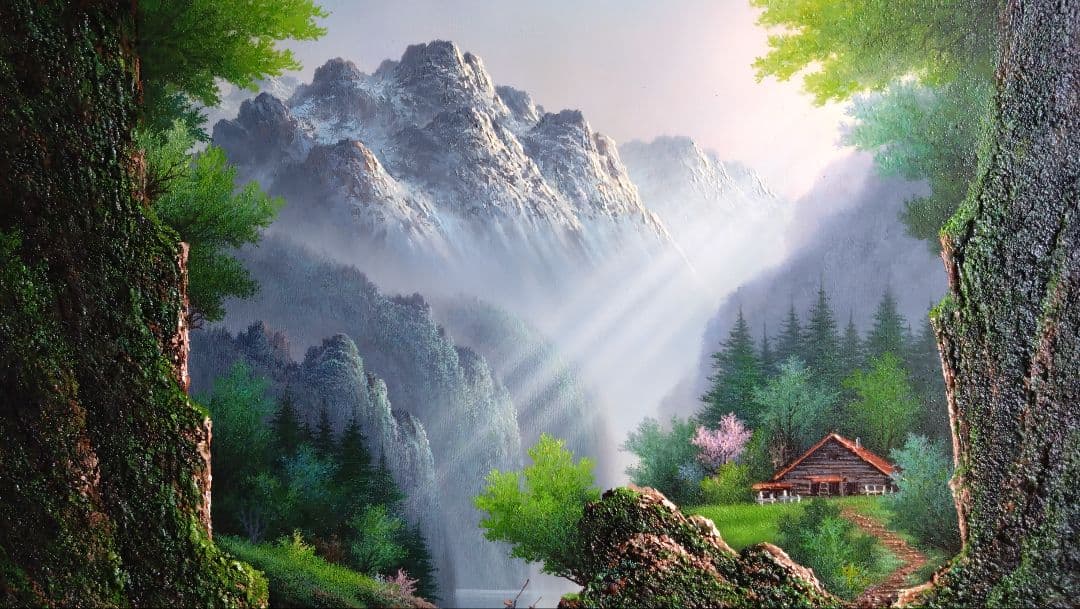 人見友紀　伝説の逃亡画家　油彩画　油絵　20号　ラリサ川