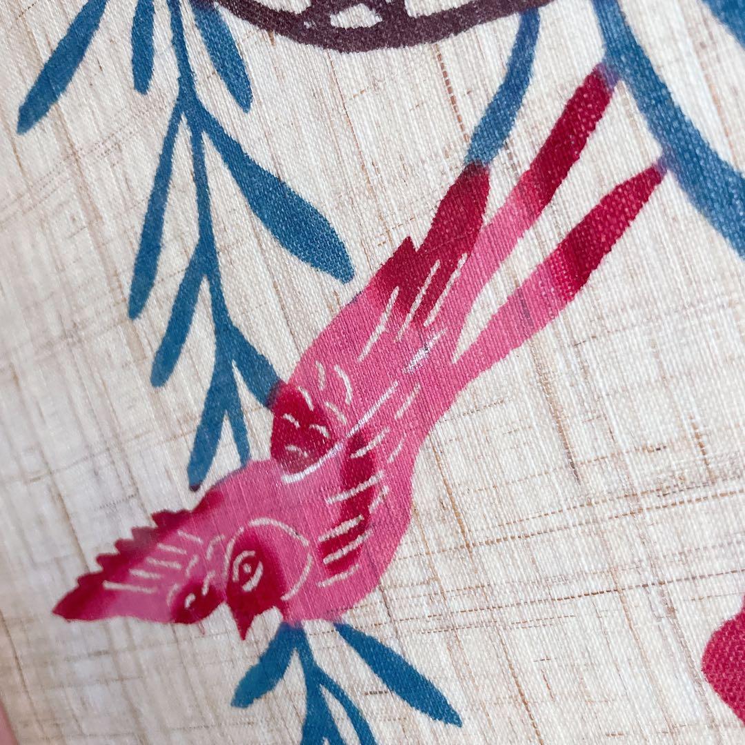 琉球紅型 びんがた 額入り 花籠と燕 沖縄 染物 インテリア