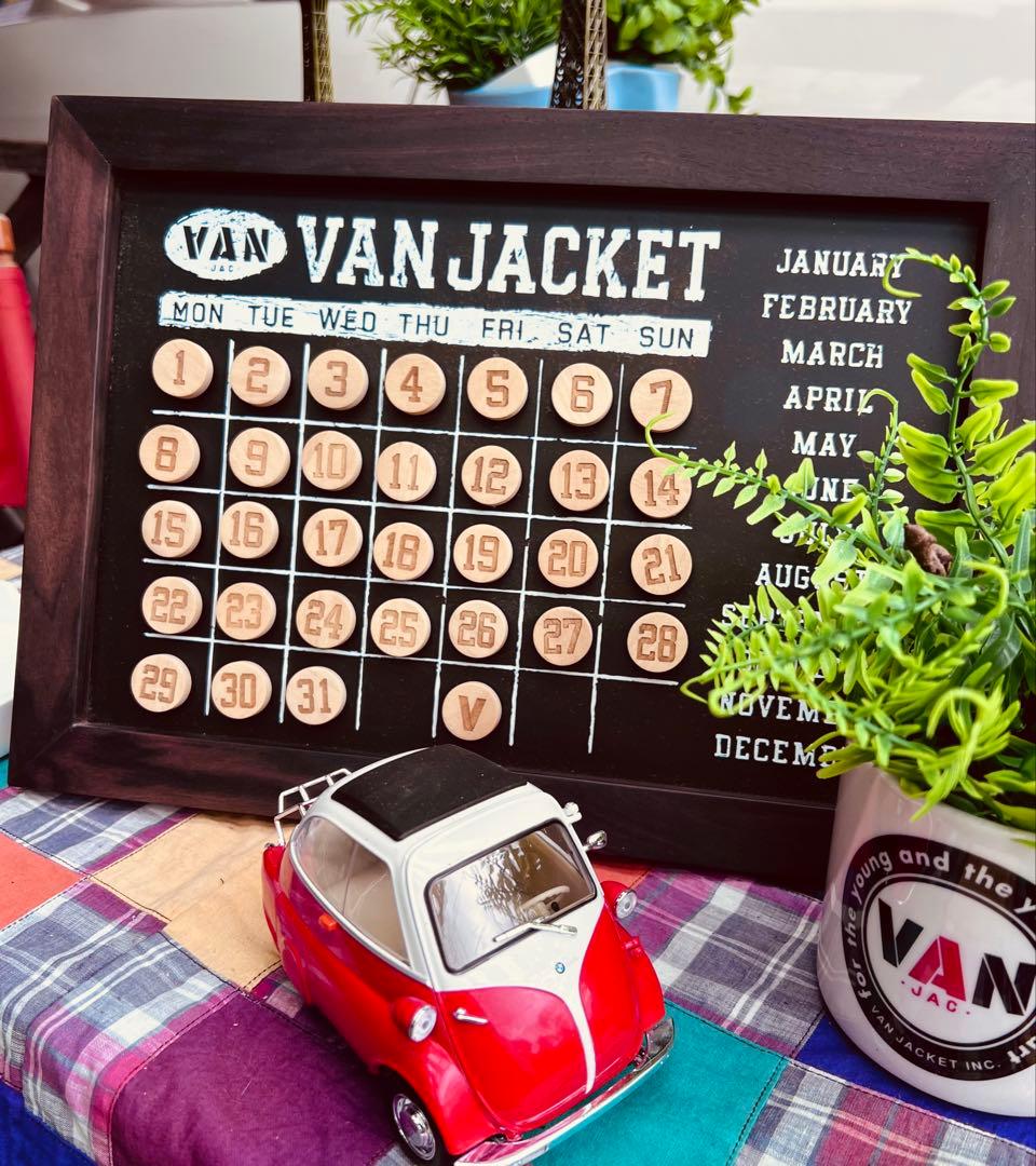 VAN JACKETアンティーク風、マグネット万年カレンダー磁石で並べ替える貴重