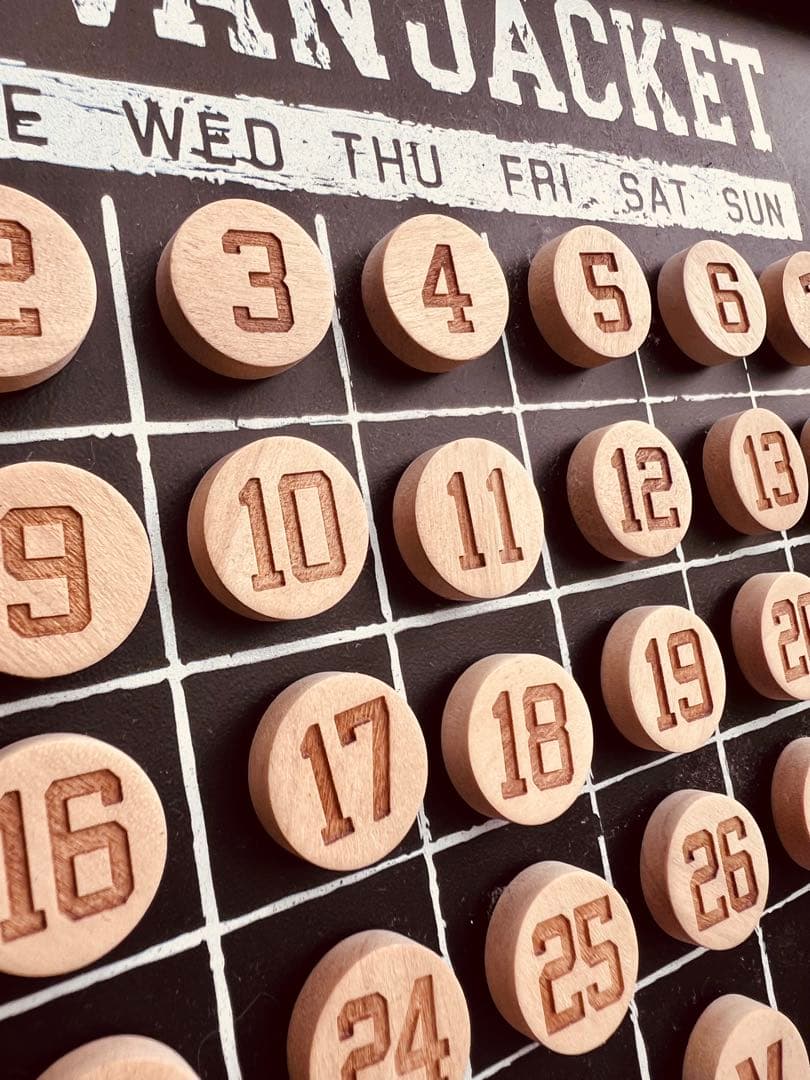 VAN JACKETアンティーク風、マグネット万年カレンダー磁石で並べ替える貴重