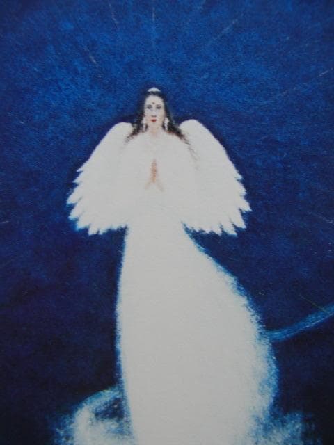 井出博也、【世界平和への祈り】、希少な額装用画集より、新品額装付