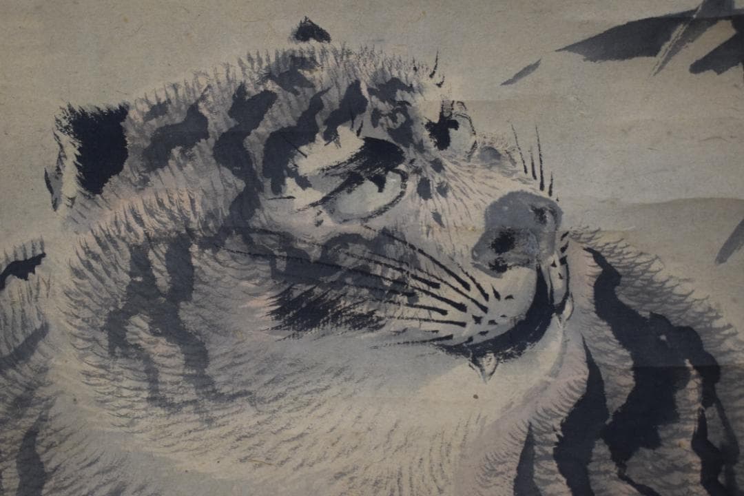 【真作】佐伯岸駒/猛虎之図掛軸☆宝船☆Z-185