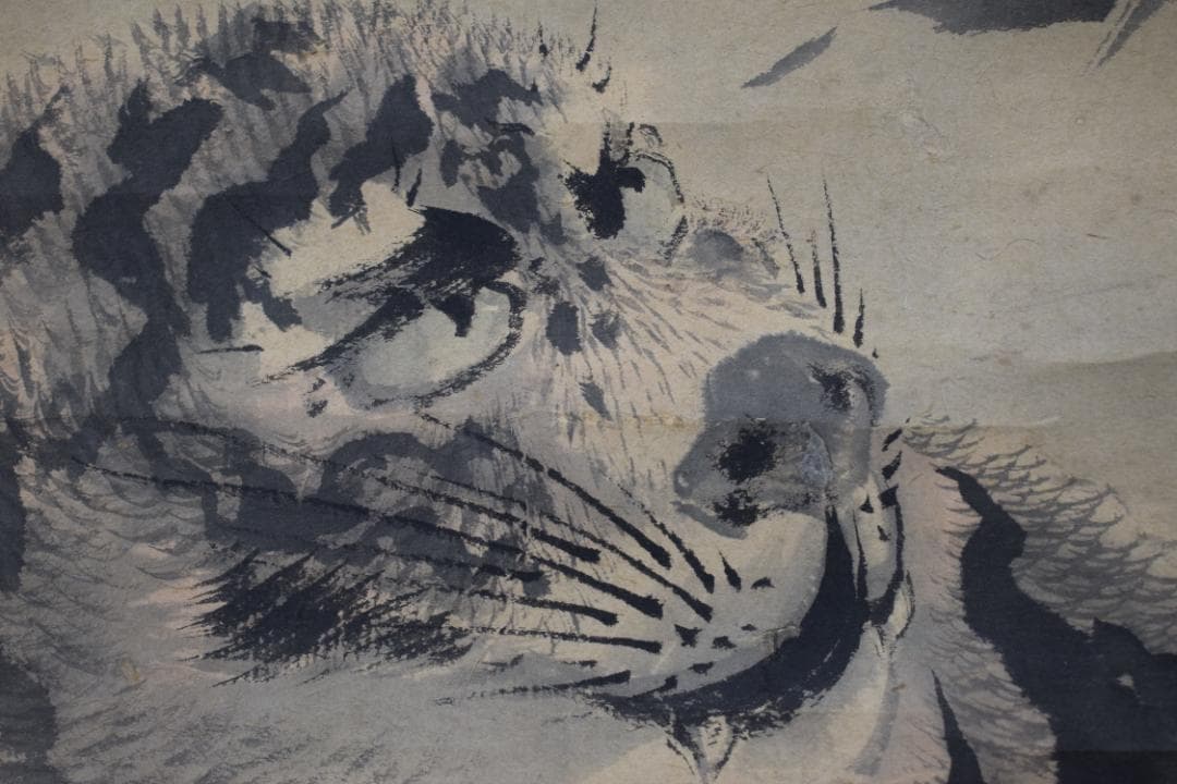 【真作】佐伯岸駒/猛虎之図掛軸☆宝船☆Z-185