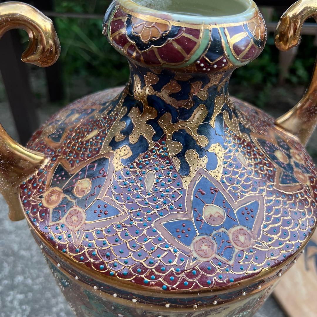 薩摩焼 花瓶 飾り壺 オブジェ 置物 花入 花器 木箱 高級陶芸 古民家 古道具