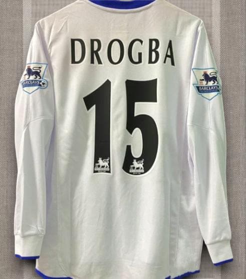 03-05 チェルシー アウェイ 15番 ドログバ 長袖 レトロスタイル