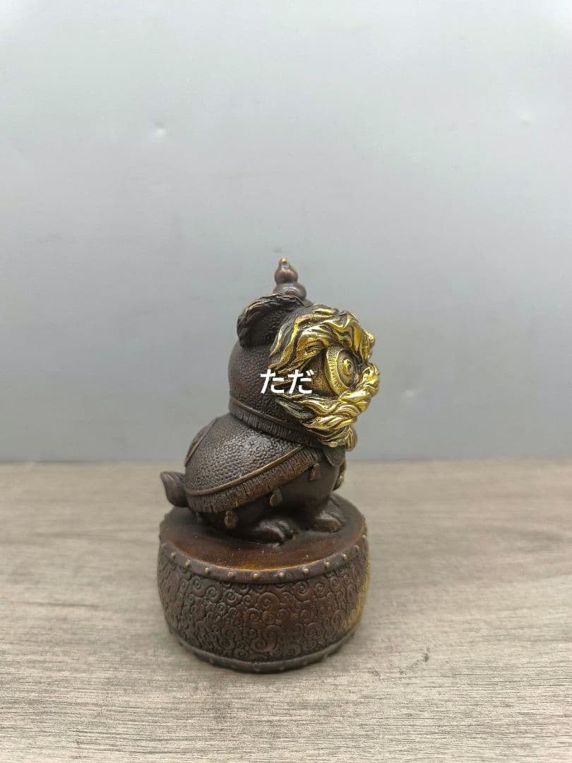 銅製 ライオンマスコット茶台リビング 玄関 デスク 装飾品 工芸品 置物