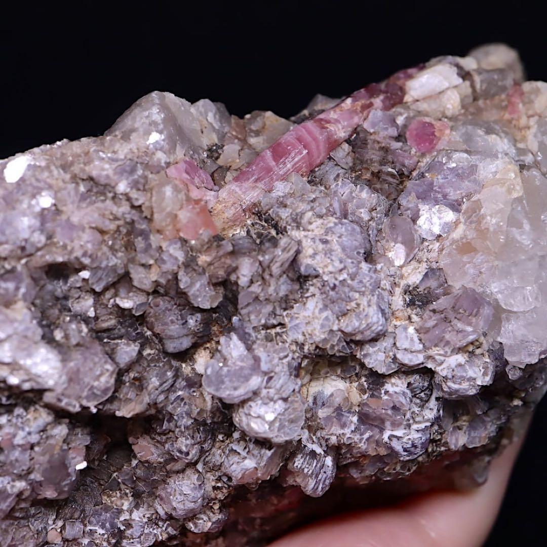 ピンクトルマリン 母岩 スモーキークォーツ 電気石 758,4g T632 原石