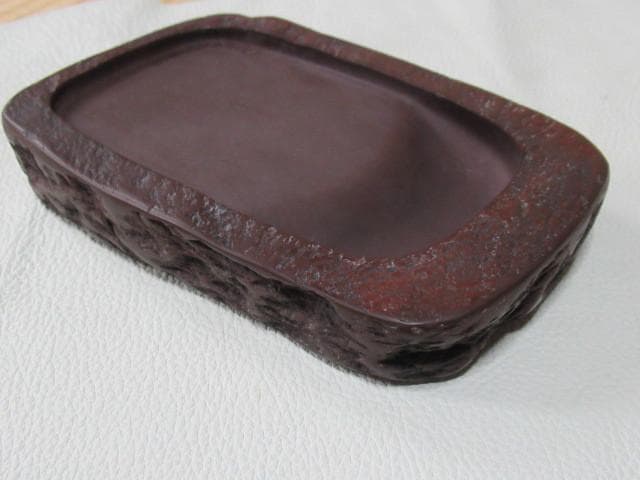 未使用'60年代◆山口県宇部市『龍泉作』赤間硯 全長17、高さ2.7、幅11cm