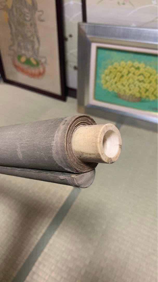 ②⑨絹本日本画掛軸　署名捺印有り　作者不明　海と日の出　お正月に最適