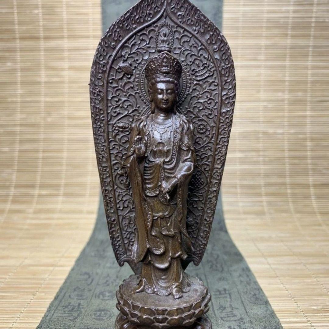 仏教美術 三聖仏 西方三聖仏像 小仏像 銅製 銅器