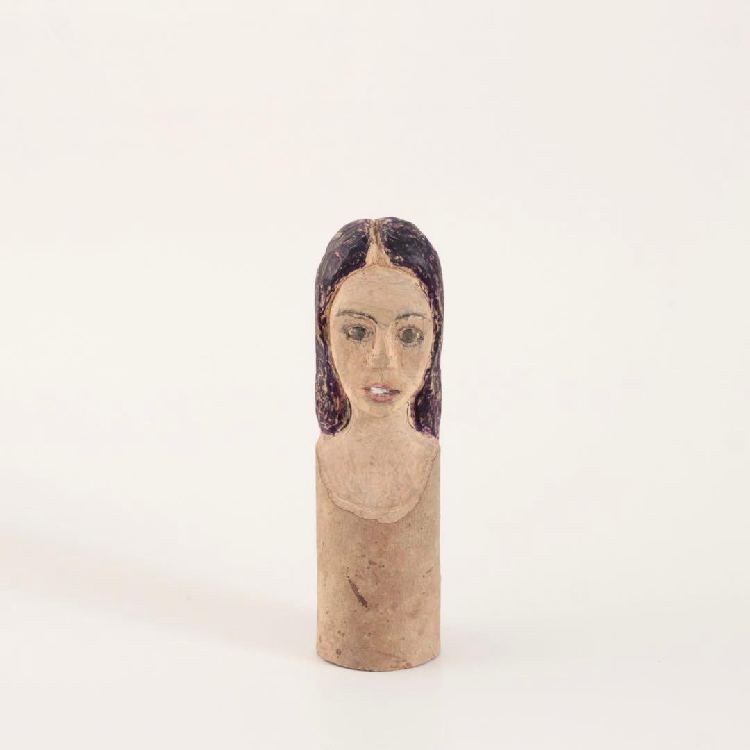 不思議な 木彫 人物像 No.3 古道具 アンティーク オブジェ