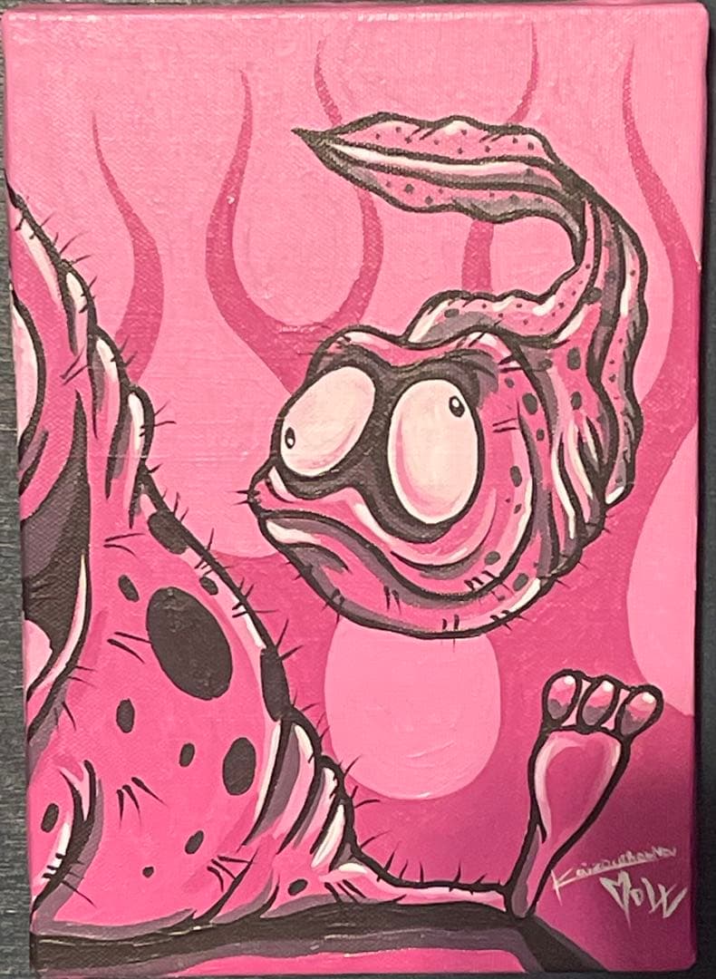 ロウブロウアート アクリル画 オリジナルキャラクターアート