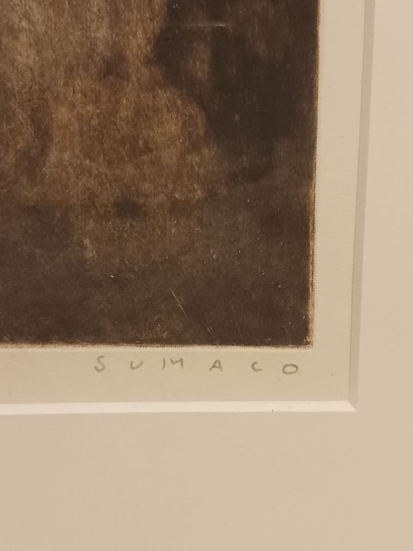 安井寿磨子　「こぶし 春　ゆるい風」　額入り　5/20 直筆サイン　大阪　堺の人