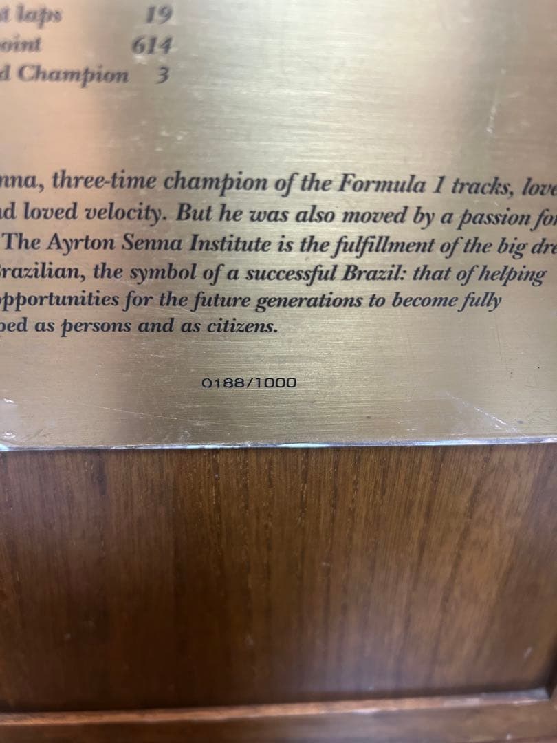 アイルトンセナ　ブロンズ像0188/1000 送料込