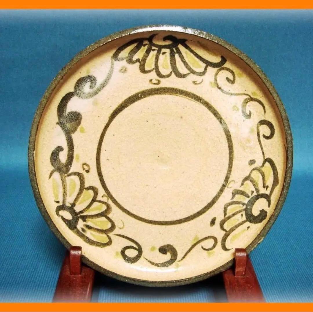 @412『瀬戸 花唐草文 皿』　/骨董品 古美術 古道具 アンティーク