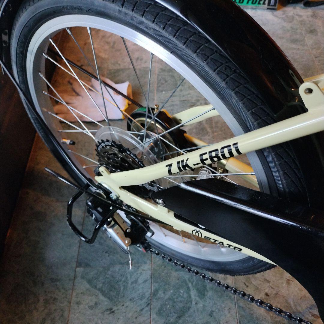 折り畳み自転車 20インチ シマノ６段変速 カゴ　ライト　チェーン　空気入れ