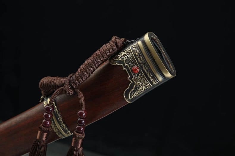 清腰刀刺繍春刀一体模様鋼唐横刀牛尾刀 古兵器 武具 刀装具 日本刀模造刀 居合刀