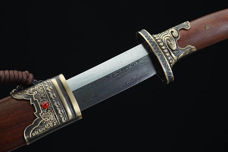 清腰刀刺繍春刀一体模様鋼唐横刀牛尾刀 古兵器 武具 刀装具 日本刀模造刀 居合刀