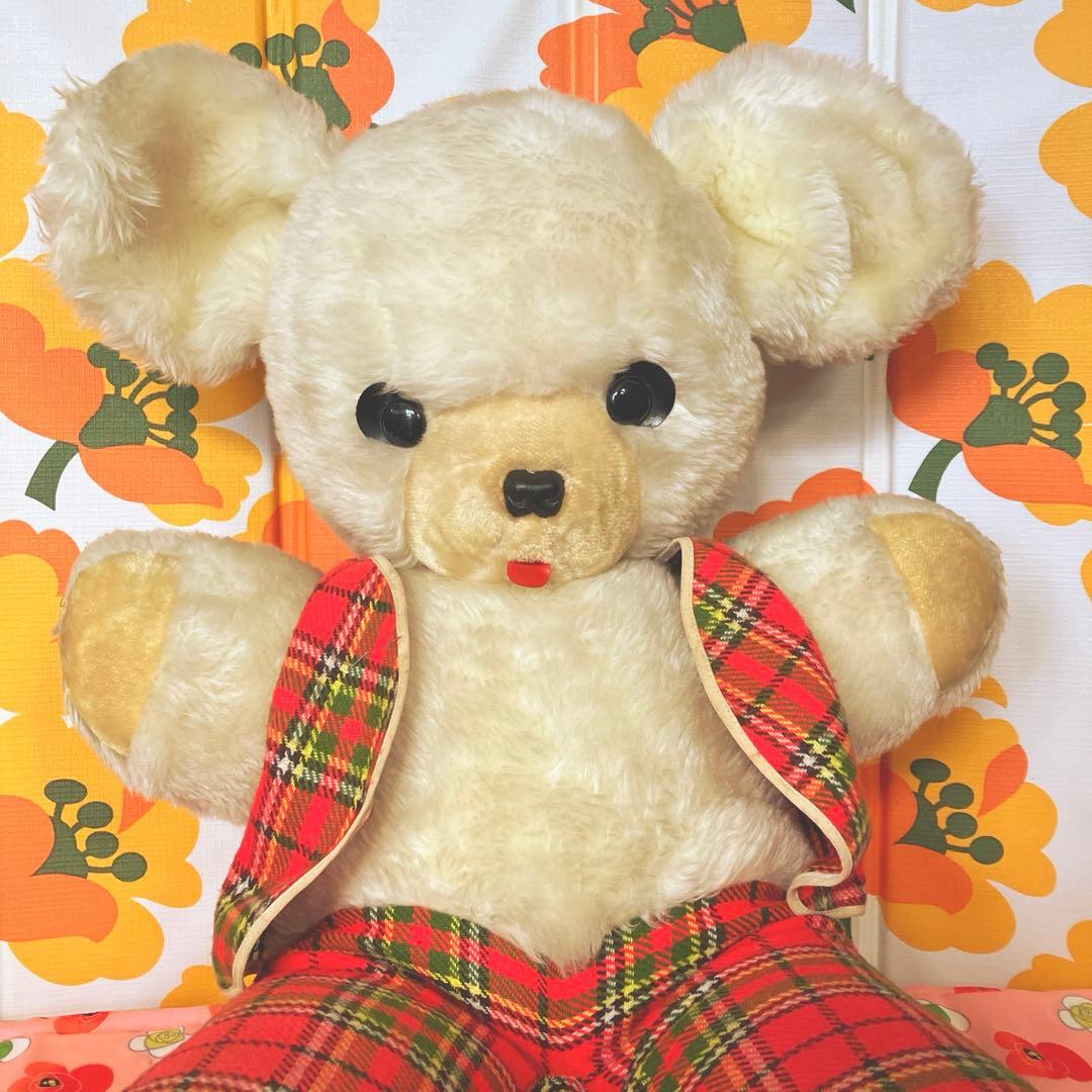 昭和レトロ レトロポップ クマ ぬいぐるみ 大サイズ 当時物 可愛いお顔 熊