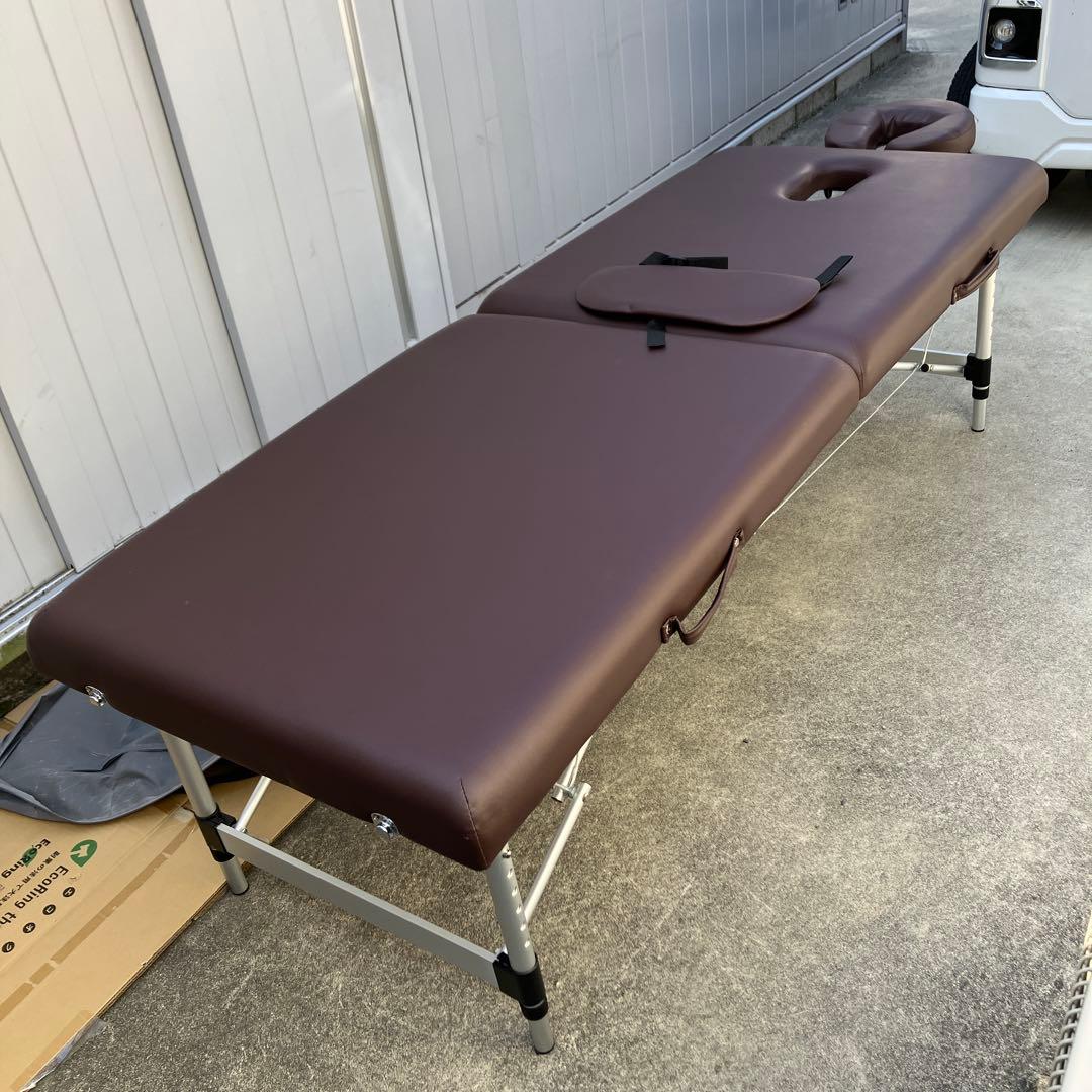 セブンビューティ　折りたたみ式マッサージテーブル　ブラウン
