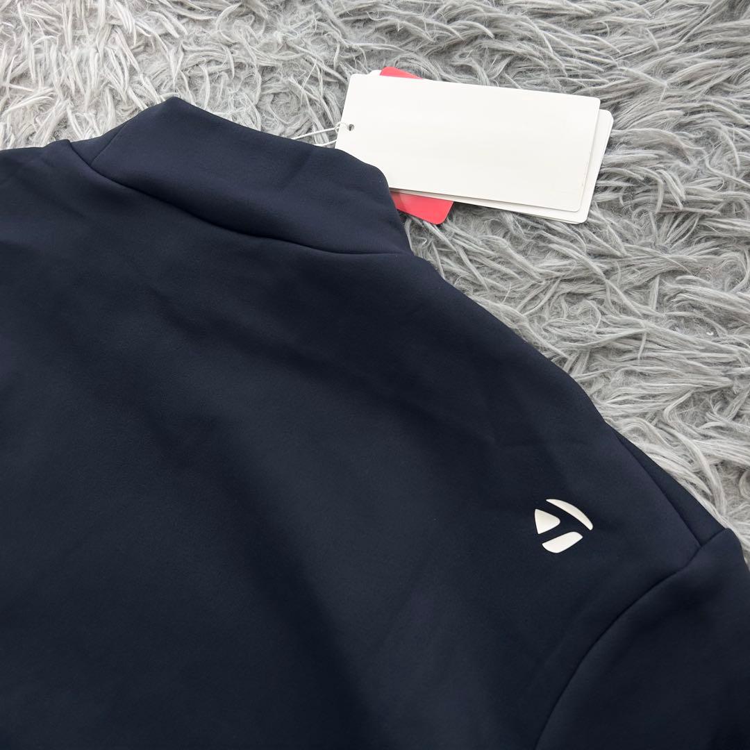 新品　テーラーメイド　モックネック　長袖シャツ　裏起毛　ネイビー　サイズO